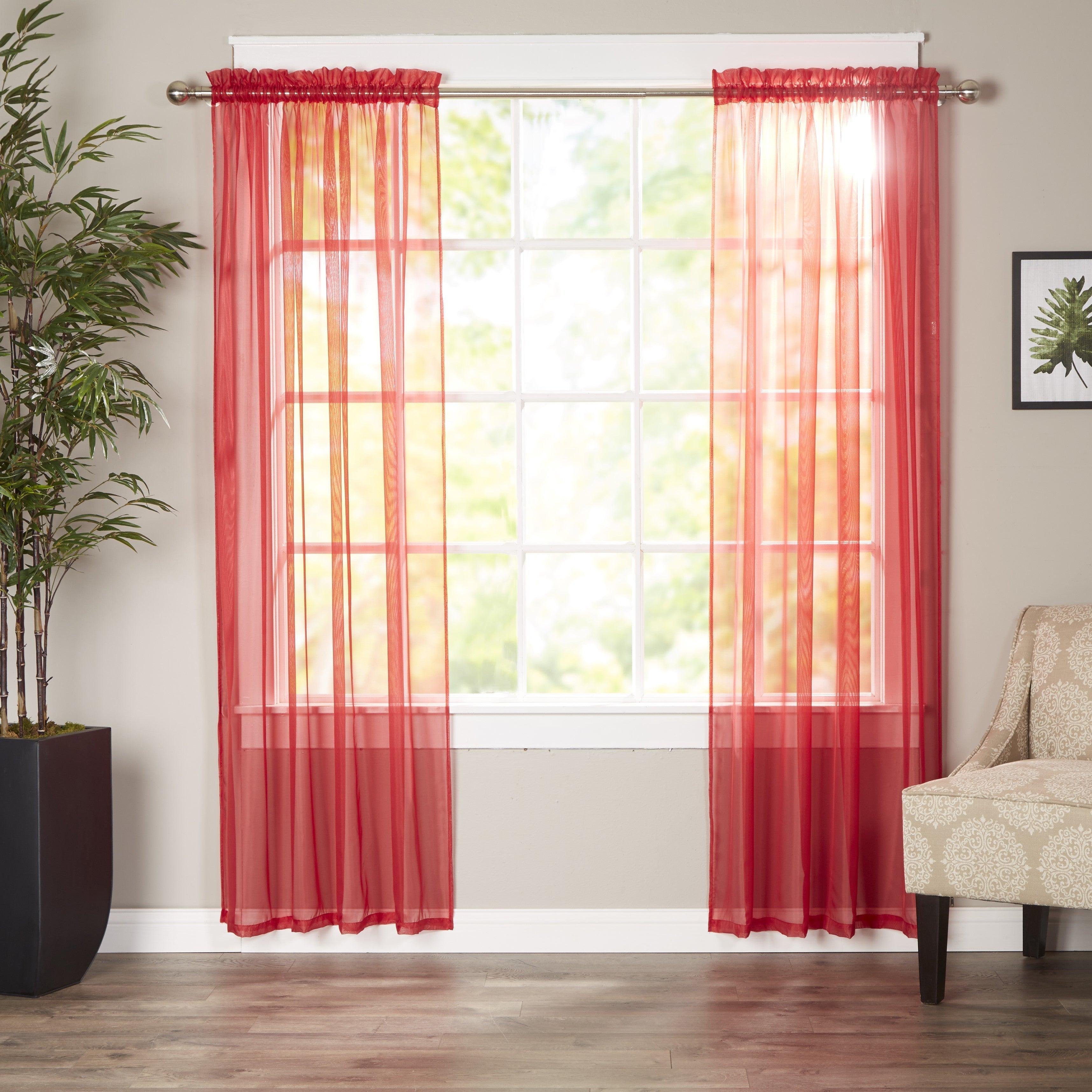 Everlaneas Set of 2 Sheer Curtain Panels - Rod Pocket