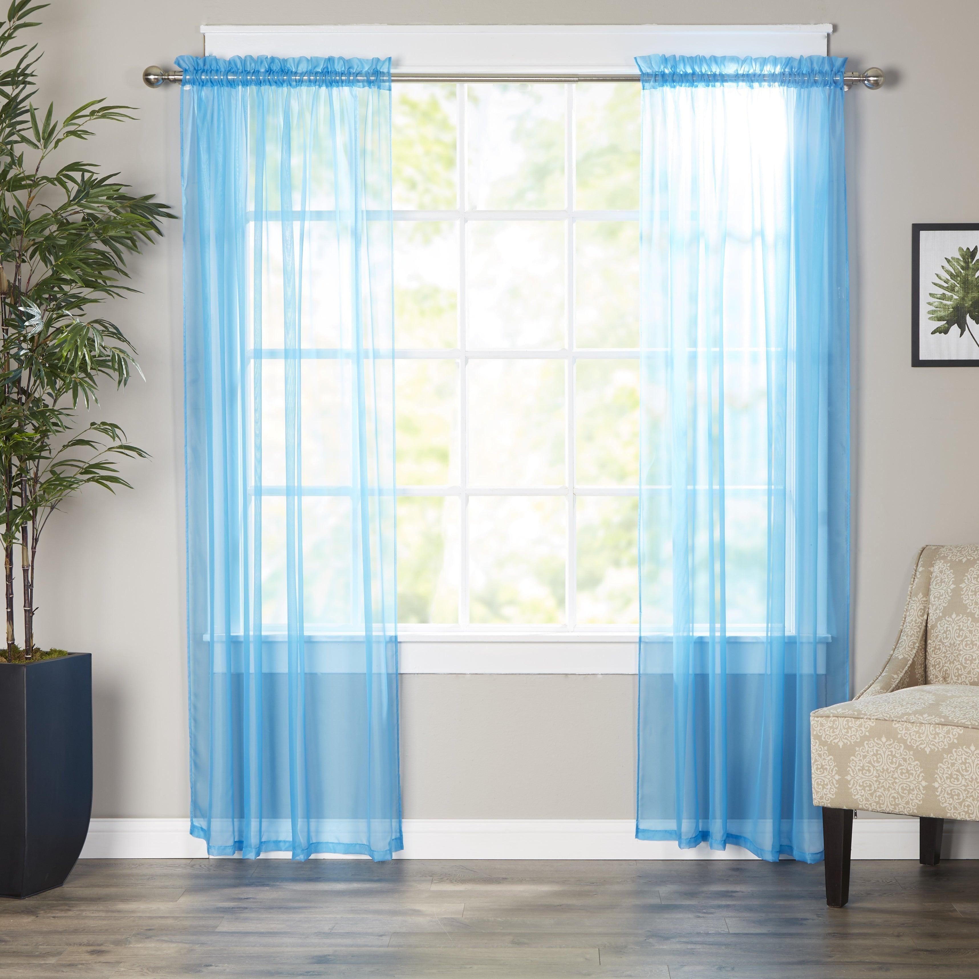Everlaneas Set of 2 Sheer Curtain Panels - Rod Pocket