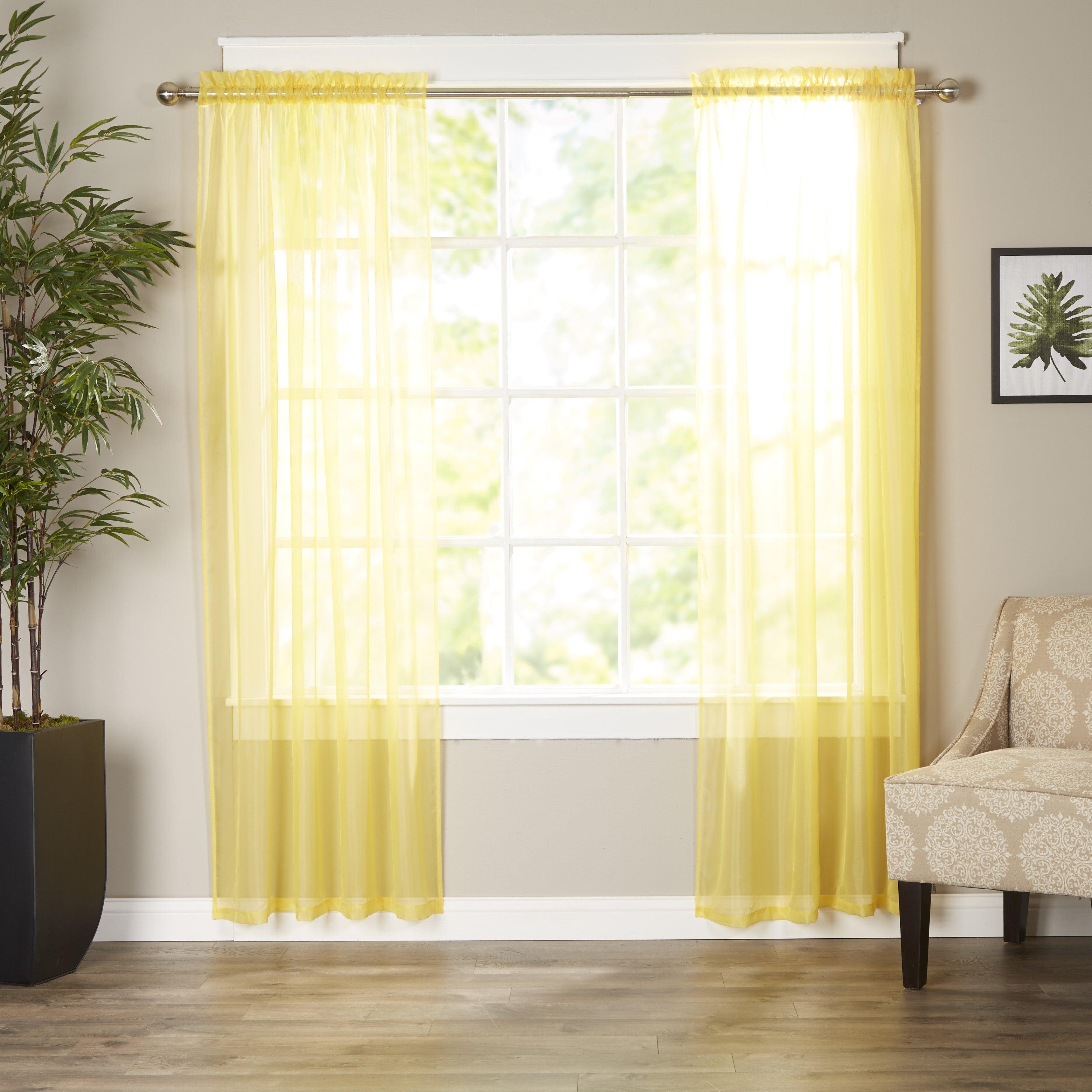 Everlaneas Set of 2 Sheer Curtain Panels - Rod Pocket