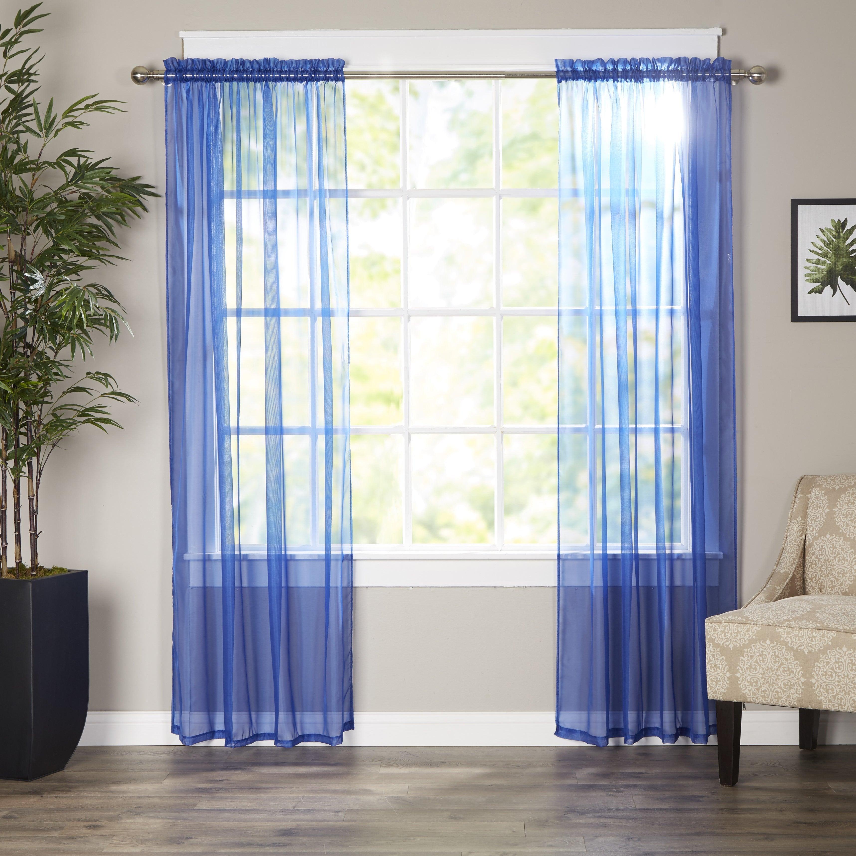 Everlaneas Set of 2 Sheer Curtain Panels - Rod Pocket