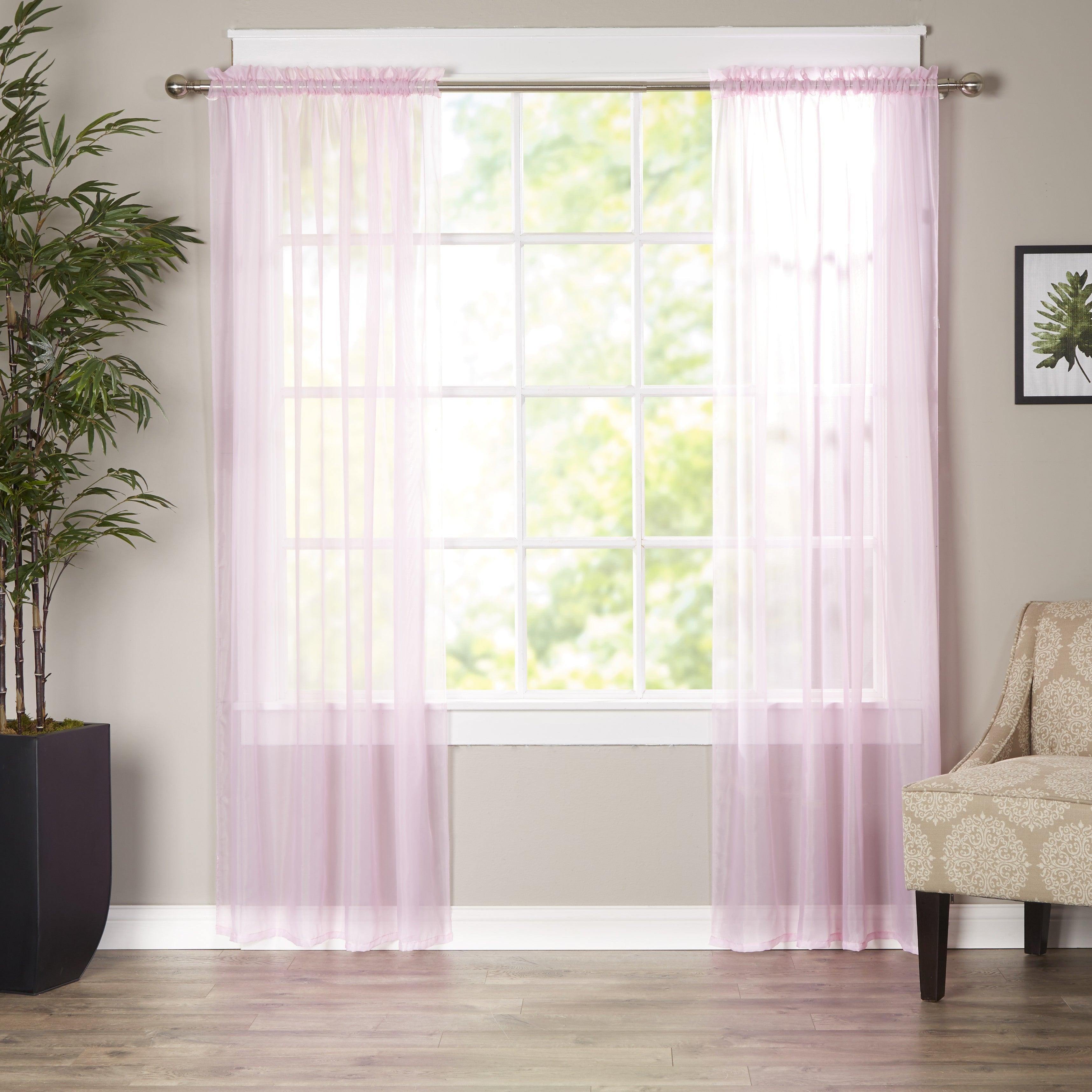 Everlaneas Set of 2 Sheer Curtain Panels - Rod Pocket
