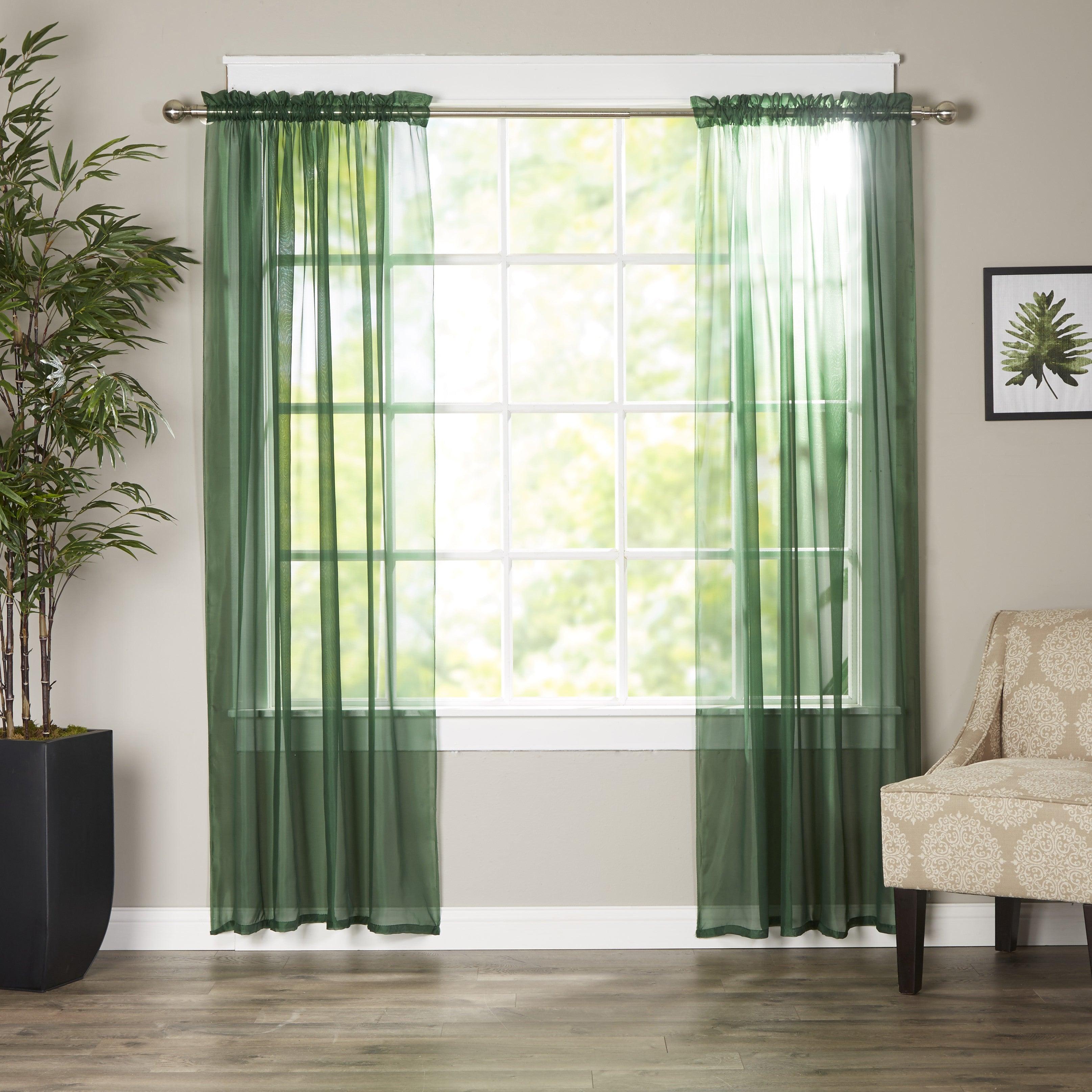 Everlaneas Set of 2 Sheer Curtain Panels - Rod Pocket