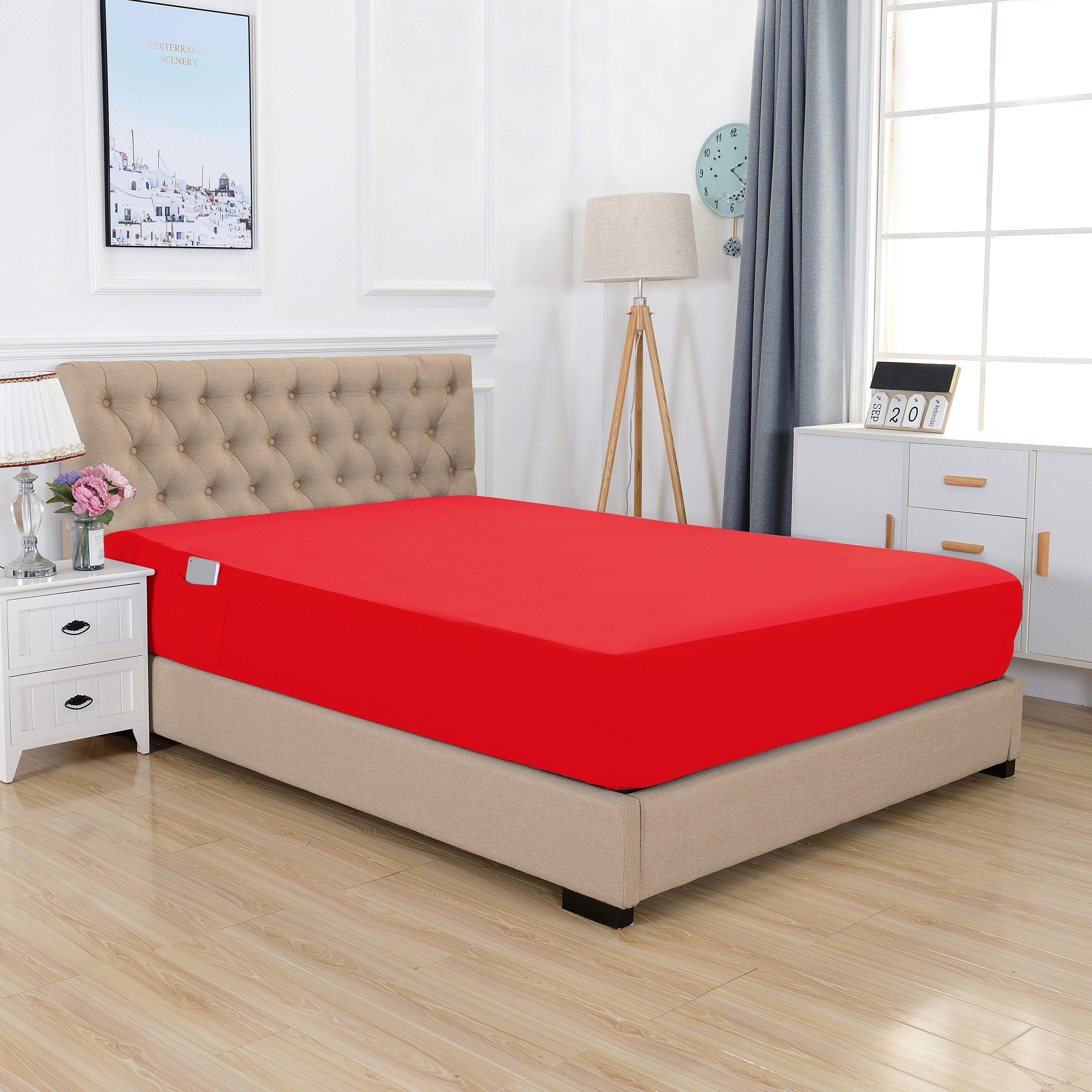 Everlaneas Extra Deep 18"-21" Single Fitted Sheet for High Mattress - All Around Elastic with Straps