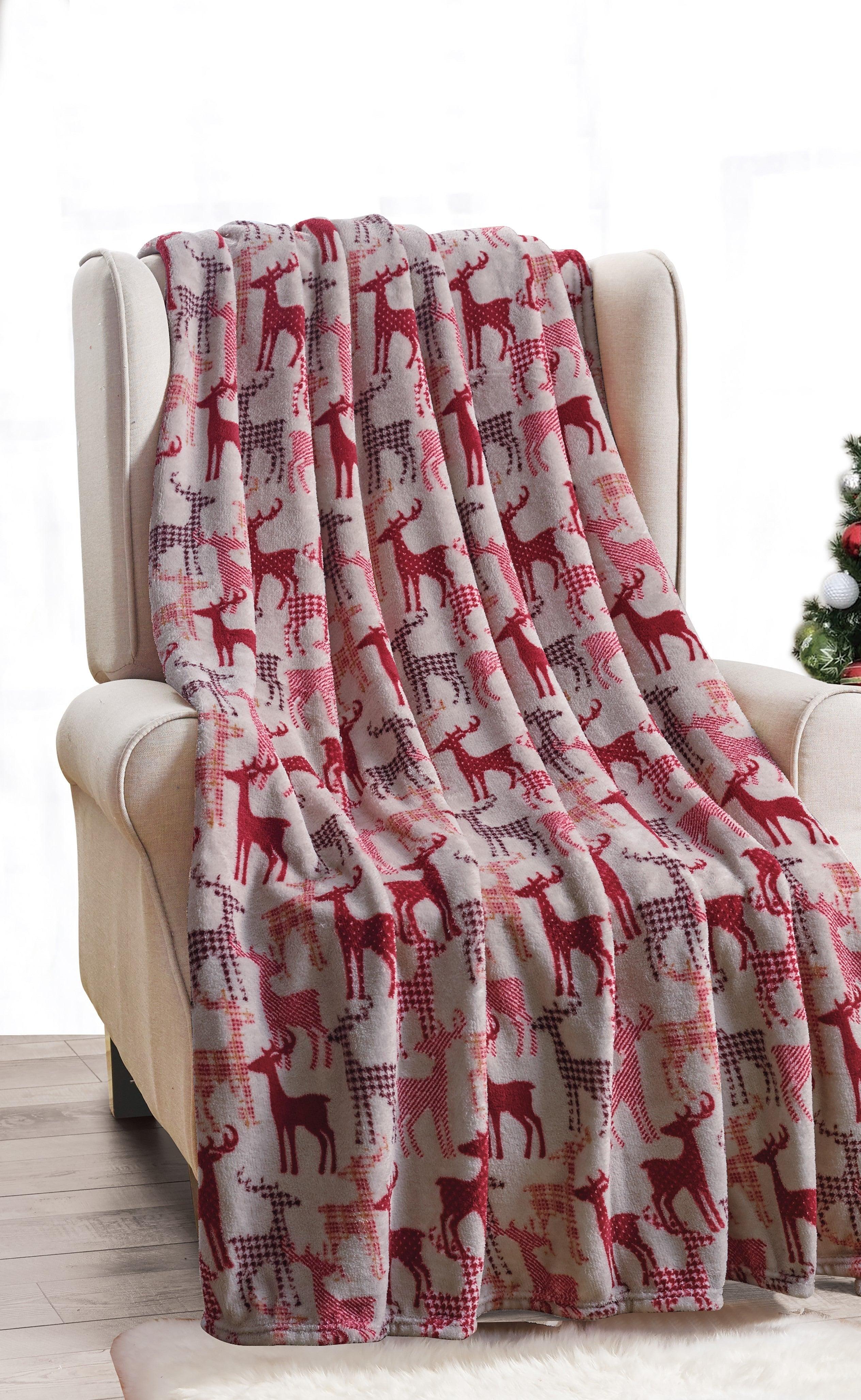 Everlaneas 50" x 60" Holiday Velvet Plush Blanket Throw - 50 x 60 inches