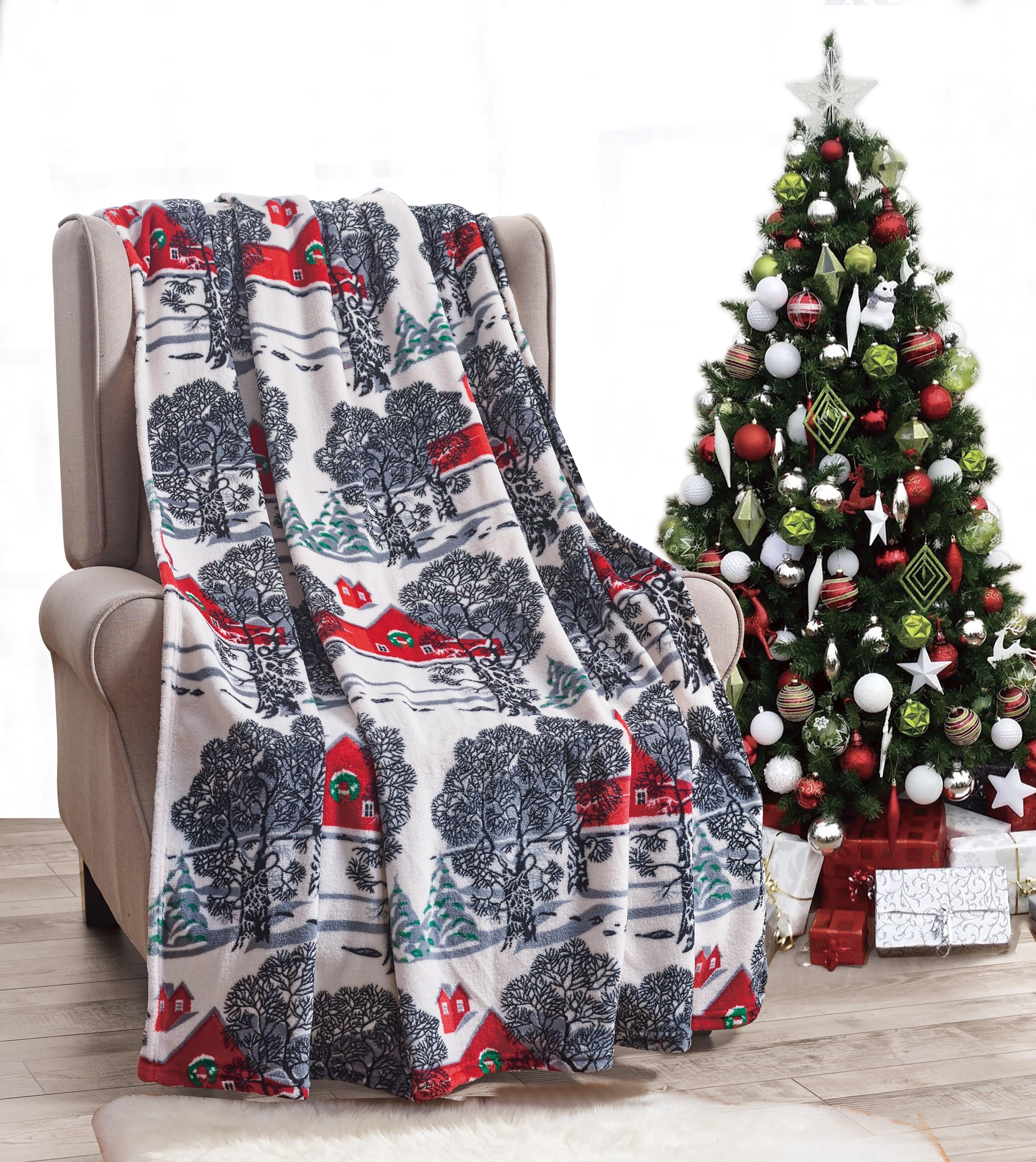 Everlaneas 50" x 60" Holiday Velvet Plush Blanket Throw - 50 x 60 inches