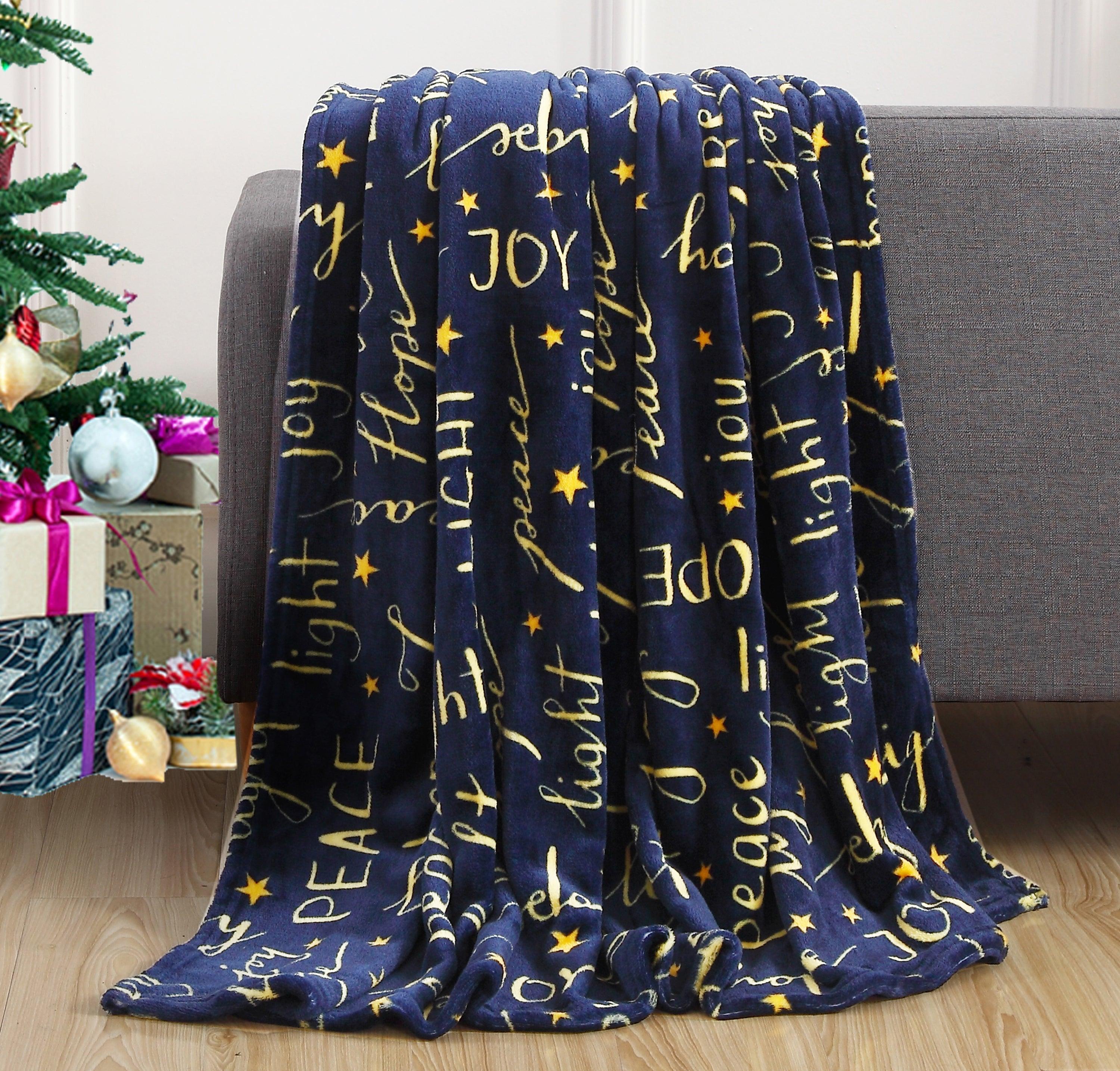Everlaneas 50" x 60" Holiday Velvet Plush Blanket Throw - 50 x 60 inches