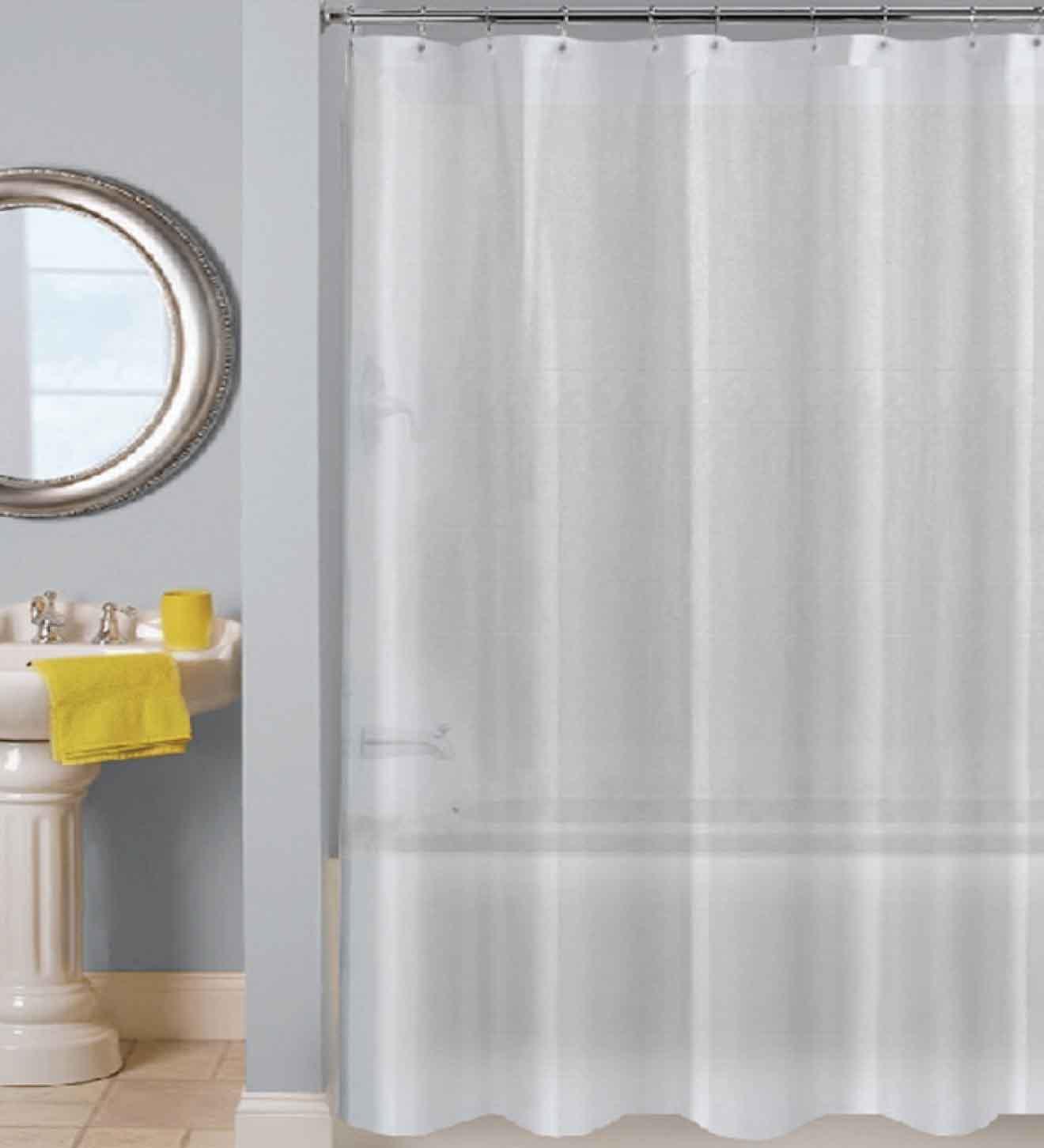 Everlaneas Vinyl Waterproof Shower Curtain - 3D Graphic Printed and Clear